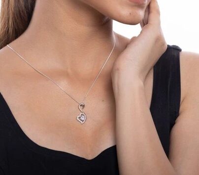 Buy Silver Swan heart Pendant Online | Risha Jewels