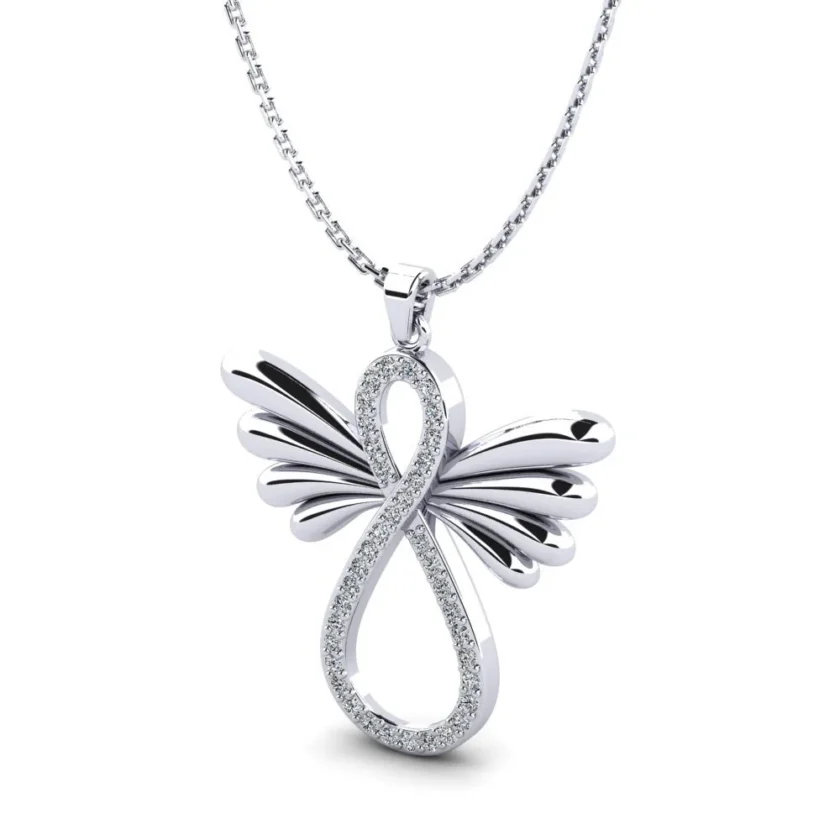 Shop Silver Infinity Wings Pendant Online | Risha Jewels