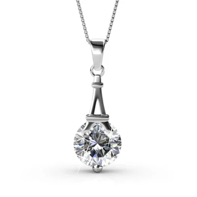 Buy Silver Drop Solitaire Pendant Online | Risha Jewels