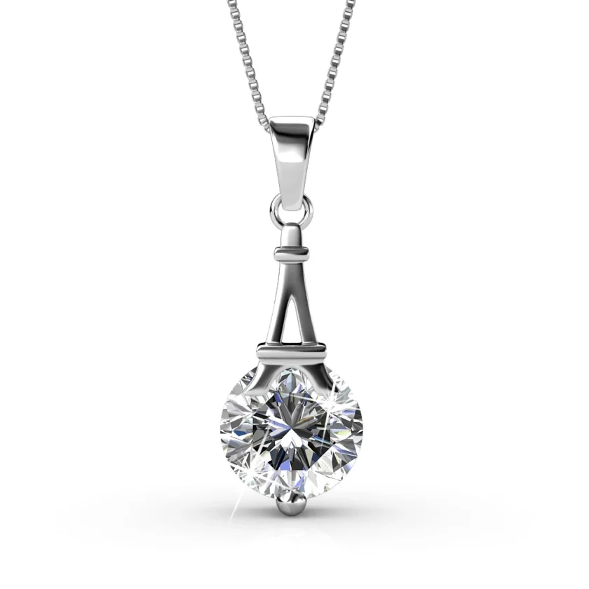 Buy Silver Drop Solitaire Pendant Online | Risha Jewels