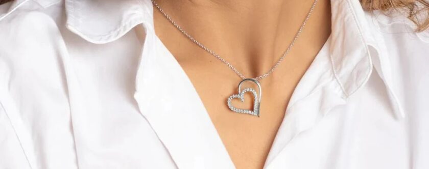 Buy Dual Heart Silver Charm Pendant Online | Risha Jewels