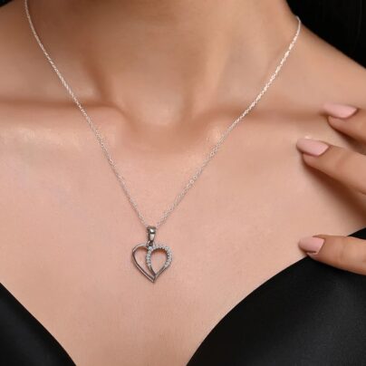 Buy Whimsical Silver Curl Heart Pendant Online | Risha Jewels