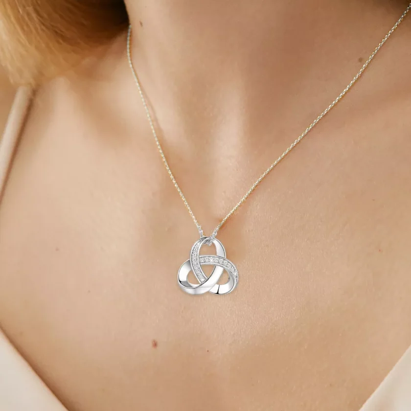 Buy Dainty Knot Silver Solitaire Necklace Online | Risha Jewels