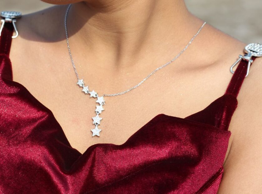 Buy Celestial Glow Silver Star Pendant Necklace | Risha Jewels