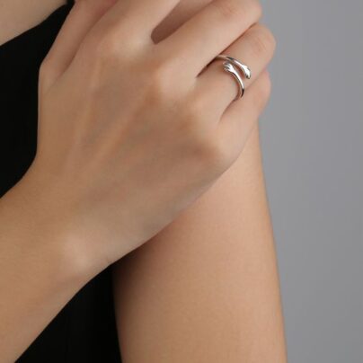 Buy Endearing Silver Hug Ring online | Risha Jewels