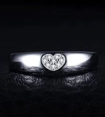 Buy Men Silver Heartfelt Promise Ring | Risha Jewels