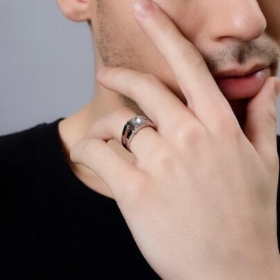 Buy Sleek Silver Statement Ring For Him | Risha Jewels