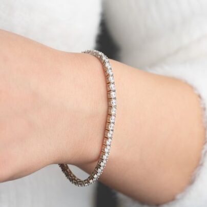 Buy Silent Sparkle Silver Bracelet Online | Risha Jewels