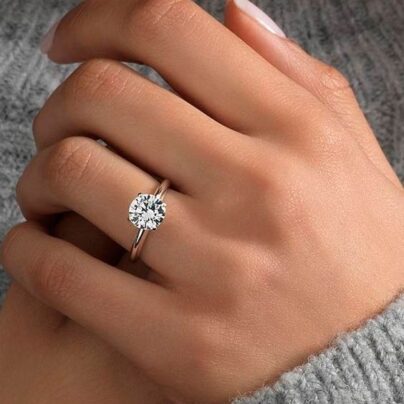 Buy Seraphic Silver Solitaire Ring Online | Risha Jewels